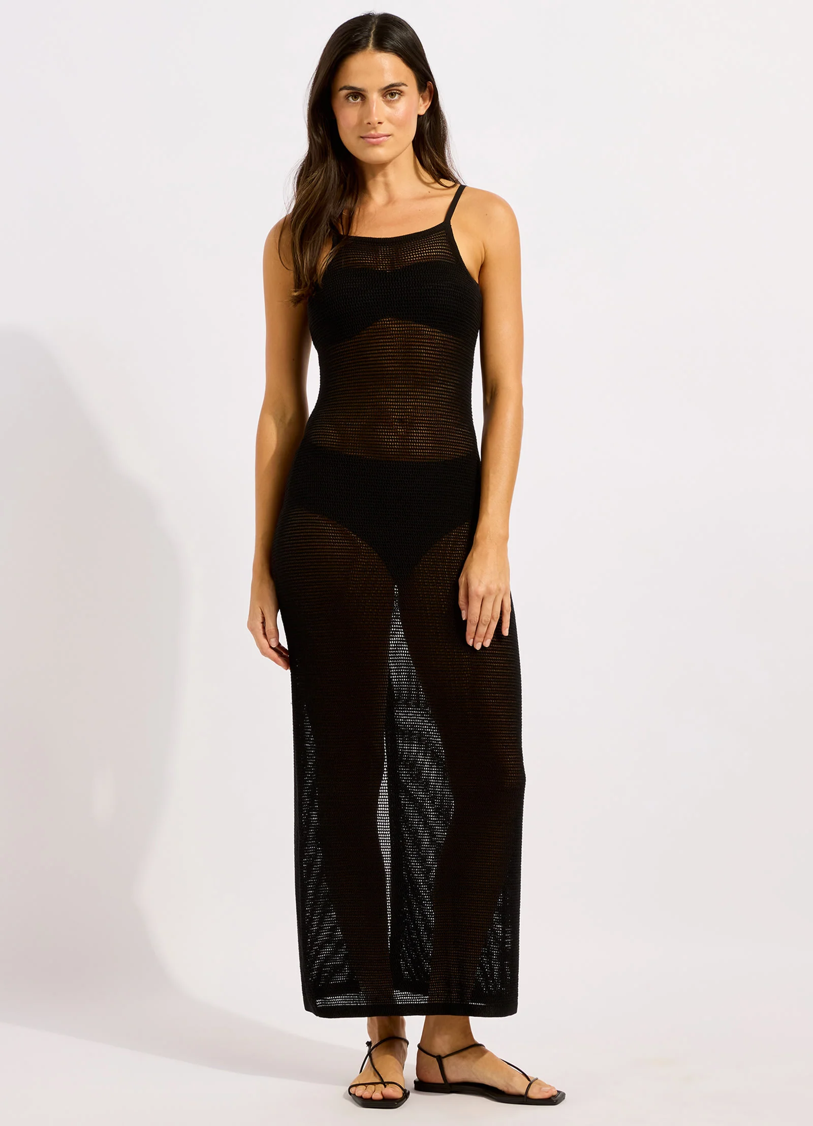 Beach Edit Crew Neck Maxi Knit Dress